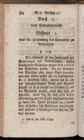 Abschnitt 1. was vor Erkennung des Concurses zu beobachten.
