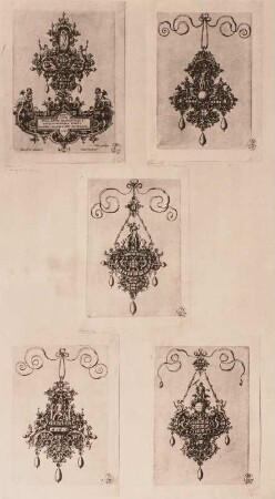 Ornamententwürfe und Ornamentstiche: 5 Tropfenanhänger