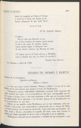 Estudio de "Romeo y Julieta"