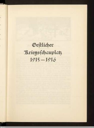 Östlicher Kriegsschauplatz 1915-1916