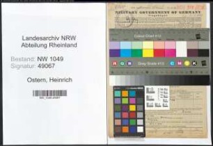 Entnazifizierung Heinrich Ostern , geb. 31.03.1912 (Saenger)