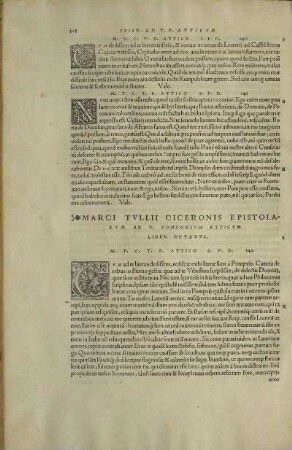 Marci Tvllii Ciceronis Epistolarvm Ad T. Pomponivm Atticvm Liber Octavvs.