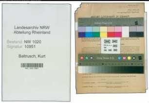 Entnazifizierung Kurt Baltrusch , geb. 24.01.1909 (Angestellte)