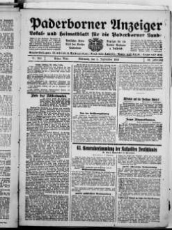 Paderborner Anzeiger : Lokal- und Heimatzeitung für das gesamte Paderborner Land : Tageszeitung für Jedermann : Publikationsorgan vieler Behörden