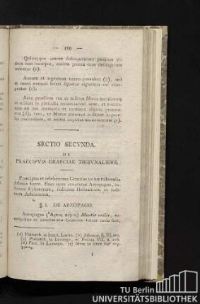 Sectio secunda. De praecipuis Graeciae tribunalibus.