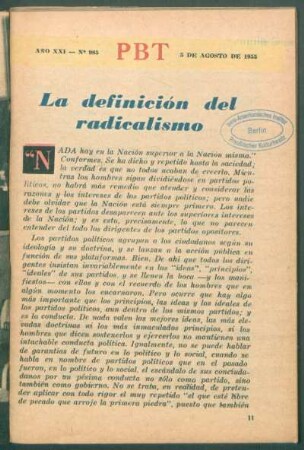 La definición del radicalismo