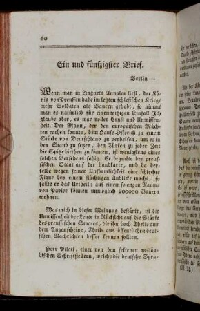 Ein und fünfzigster Brief. Berlin