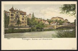 220, Tübingen, Schloss und Alleenbrücke.