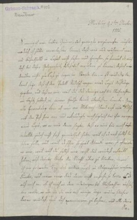 Brief an Wilhelm Grimm : 03.11.1805