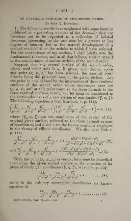 On duplicate surfaces of the second order.