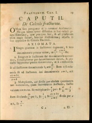 Caput II. De Calculo fractorum