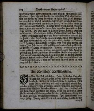 Am Sonntage Septuagesimä. - Am Sonntage Sexagesimä.