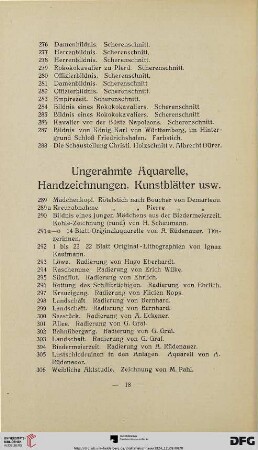 Ungerahmte Aquarelle, Handzeichnungen, Kunstblätter usw. (Nr.289-326)