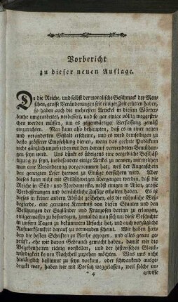Vorbericht zu dieser neuen Auflage.