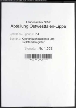 Kirchenbuchduplikate der katholischen Gemeinde (GHT 1854-1856). (Gemeinde: Benninghausen, katholische Gemeinde)