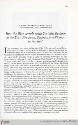 65: How the West corroborated socialist realism in the East: Fougeron, Taslitzky and Picasso in Warsaw