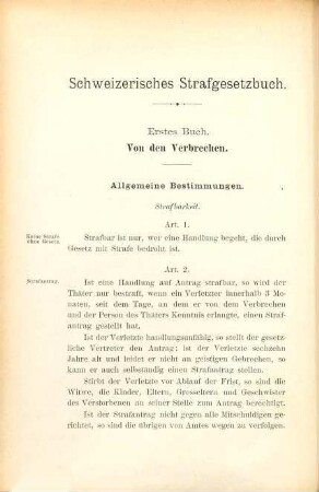 Schweizerisches Strafgesetzbuch : Vorentwurf mit Motiven. Franz. Übers. des Vorentwurfs v. Alfred Gautier