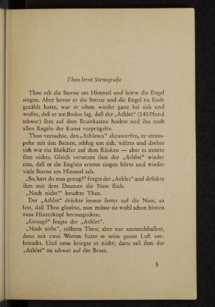 Theo lernt Stenografie