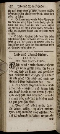 Lob-und Danck-Lieder.