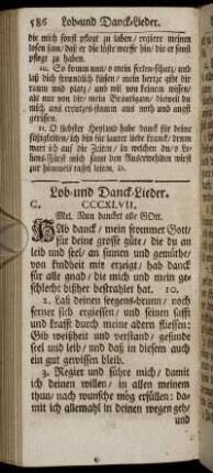 Lob-und Danck-Lieder.