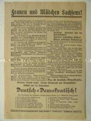 Flugblatt der DDP zur sächsischen Landtagswahl (?)