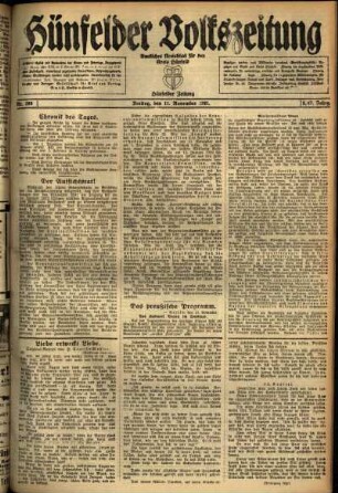 Ausgabe vom Freitag, den 11. November 1921.