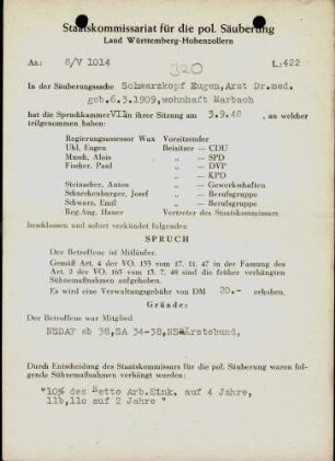 Schwarzkopf, Eugen, Dr.