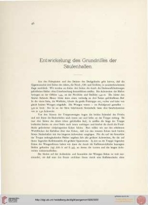 Entwicklung des Grundrisses der Säulenhallen
