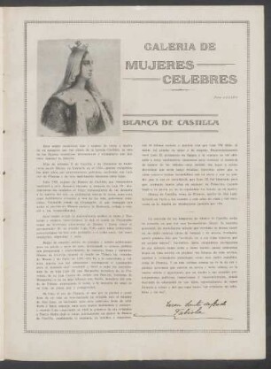 Galería de mujeres célebres: Blanca de Castilla