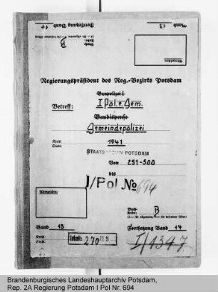 Gemeindepolizei (Schutzpolizei der Gemeinden