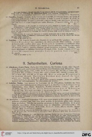 Seltenheiten. Curiosa