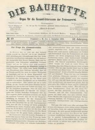 No. 49. Frankfurt a. M., den 4. Dezember 1909. 52. Jahrgang.