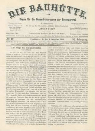No. 49. Frankfurt a. M., den 4. Dezember 1909. 52. Jahrgang.