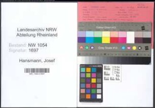 Entnazifizierung Josef Hansmann , geb. 13.05.1903 (Postwächter)