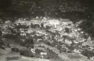 Sebnitz. Stadtkern. Luftbild-Schrägaufnahme von Osten