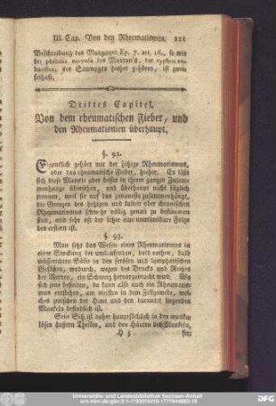 Drittes Capitel. Von dem rheumatischen Fieber, und den Rheumatismen überhaupt.