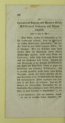 50. Lysanders Aufgang und Sparta's Glueck; Alkibiades Untergang und Athens Unglueck