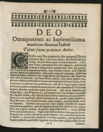 Talenti faenus praesentat Author.