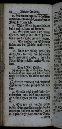 Der LXXI. Psalm. - Der CXLVI. Psalm.