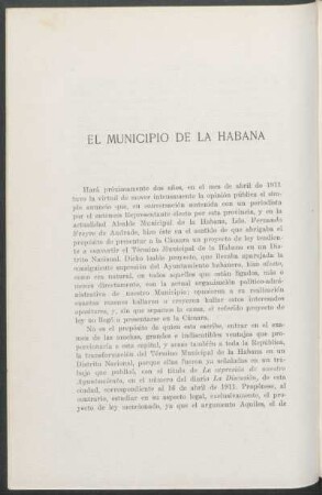 El municipio de La Habana