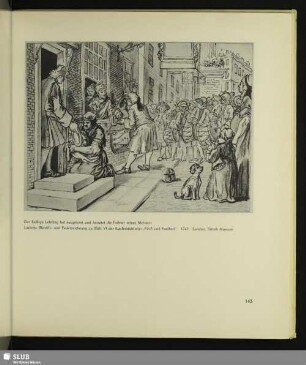 Der fleißige Lehrling hat ausgelernt und heiratet die Tochter seines Meisters. Lavierte Bleistift- und Federzeichnung zu Blatt VI der Kupferstichfolge „Fleiß und Faulheit“, 1747