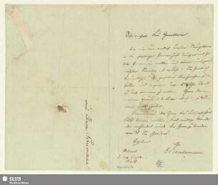 16: Brief von Eduard Julius Friedrich Bendemann an Clara Schumann - Mus.Schu.16