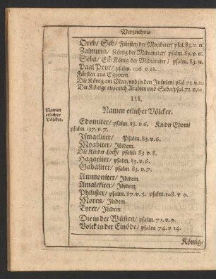 III. Namen etlicher Völcker.