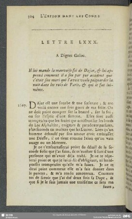 Lettre LXXX [i.e. LXXXI]. A Dignet Golou
