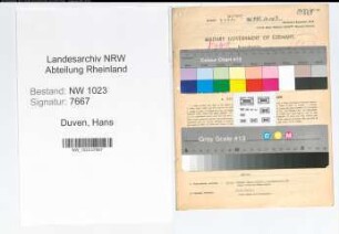 Entnazifizierung Hans Duven , geb. 01.09.1887 (Schreinermeister)