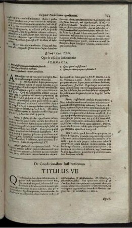 De Conditionibus Institutionum Titulus VII.