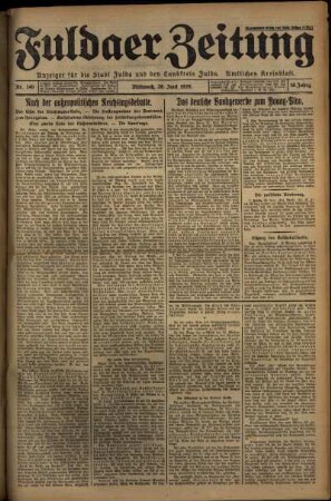 Ausgabe vom Mittwoch, den 26. Juni 1929.