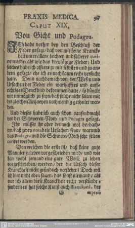 Caput XIX. Von Gicht und Podagra