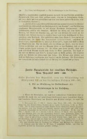 Zweite Hauptperiode der römischen Geschichte. Rom Republik 509-30