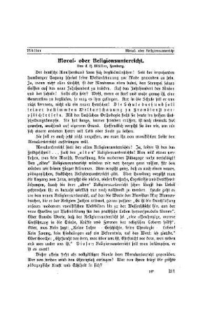 Moral= oder Religionsunterricht